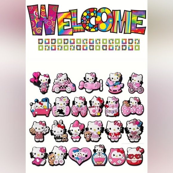 23pcs/set Sanrio Series Shoe Charms Kuromi Cinnamoroll Hello Kitty Jibbit - Picture 9 of 9